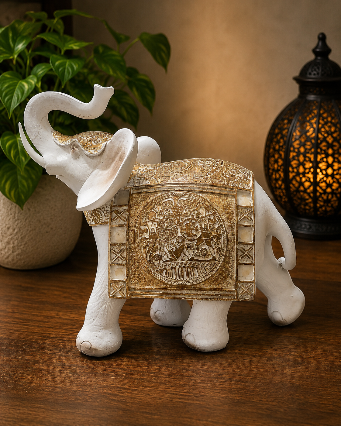 Elefante mediano Blanco