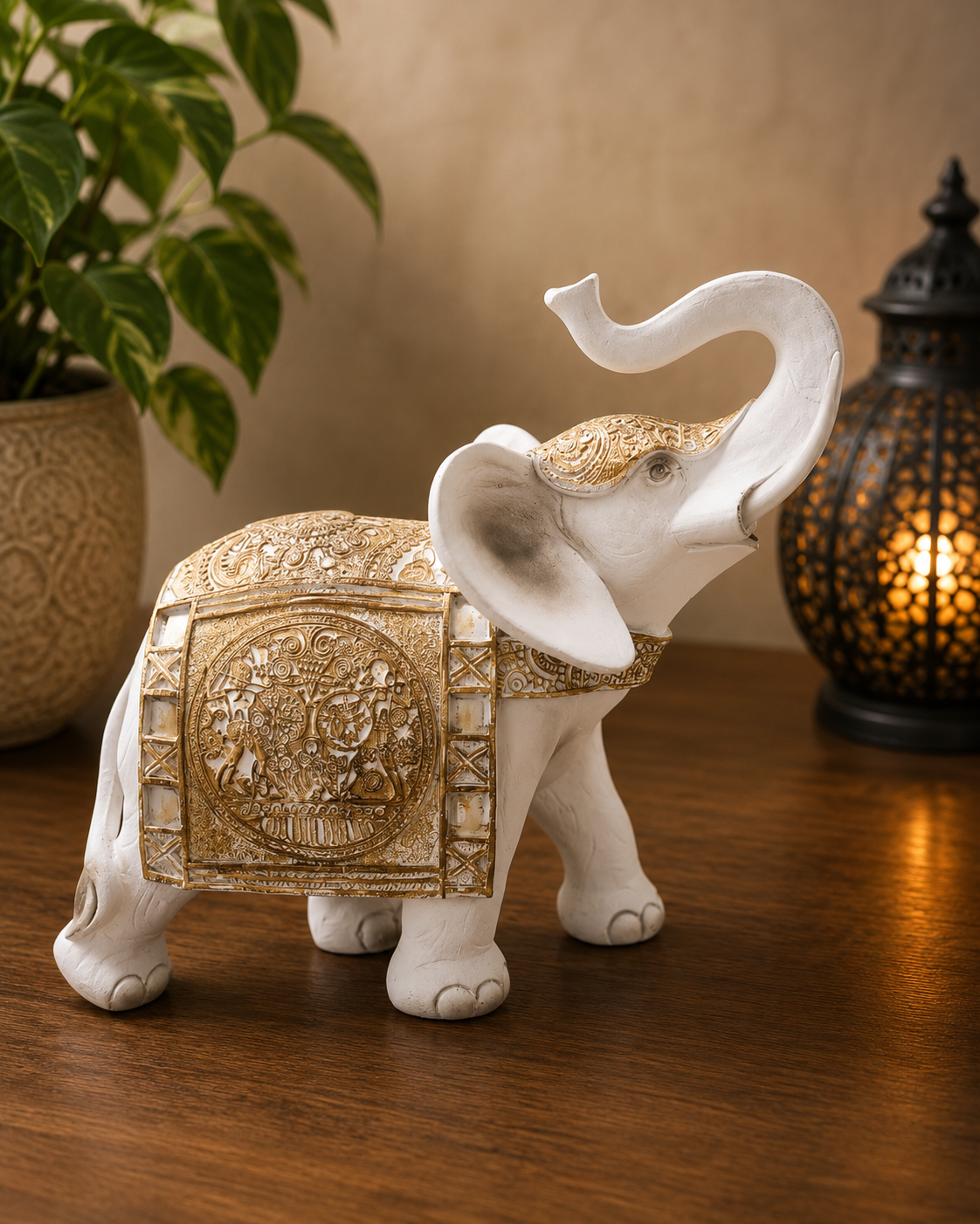 Elefante mediano Blanco