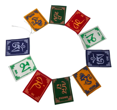 Bandera Tibetana De Felpa 13,3 X 10 Cm Longitud 1,37 Metros