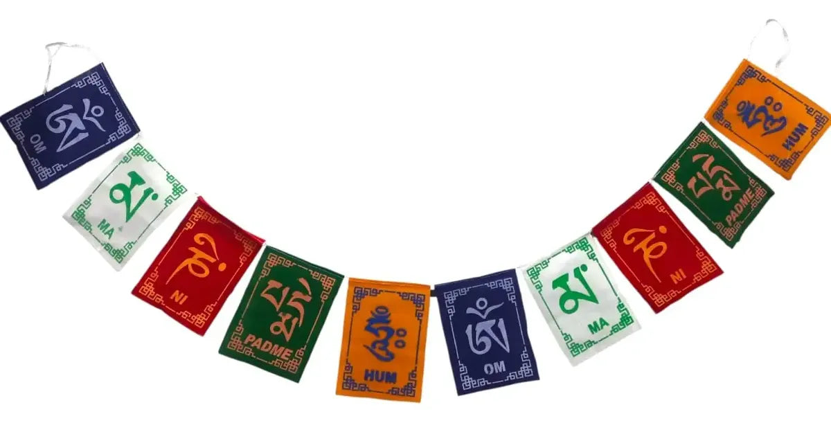 Bandera Tibetana De Felpa 13,3 X 10 Cm Longitud 1,37 Metros
