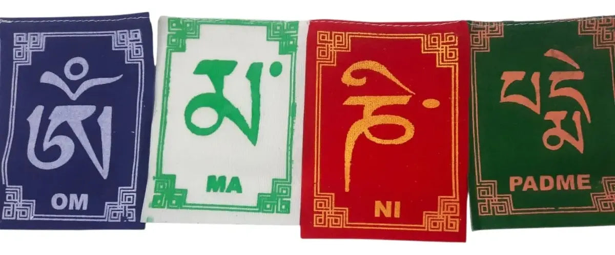 Bandera Tibetana De Felpa 10 X 7 Cm Longitud 1 Metro