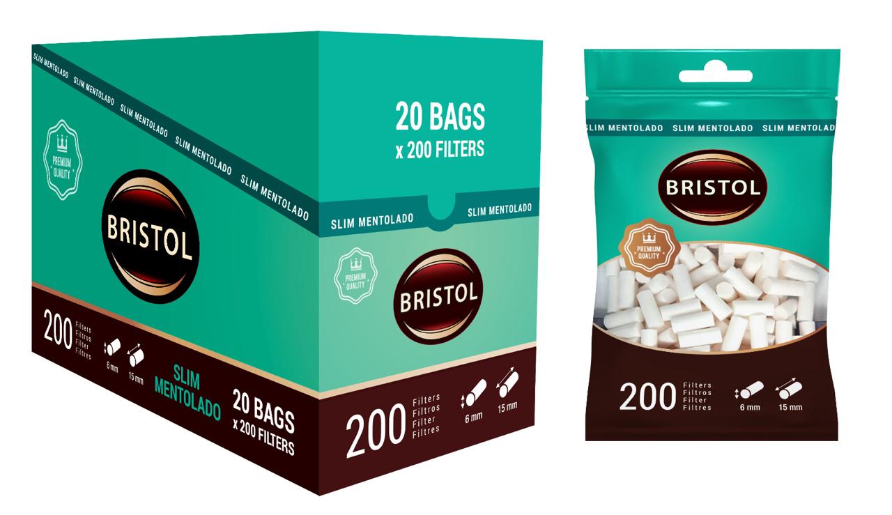 Filtros Bristol Slim Mentolado