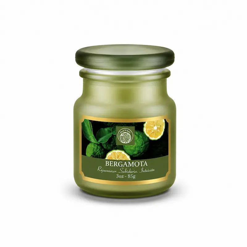 Vela Aromática Bergamota 85g en Frasco de Vidrio | Desi Vibes
