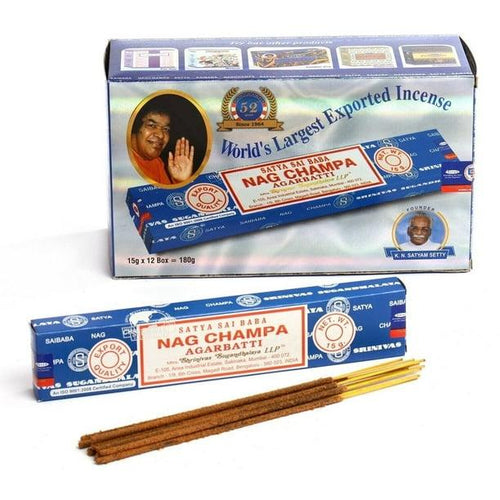INCIENSO SATYA NAG CHAMPA AZUL PACK DE 12 UNIDADES POR 15 G