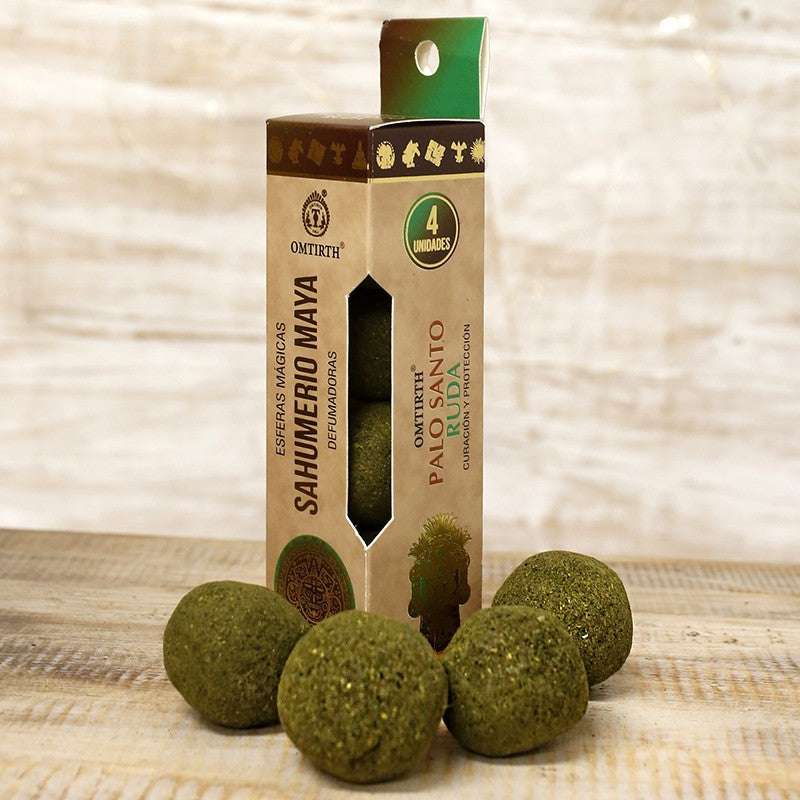 Sahumerio Maya Omtirth Palo Santo con Ruda